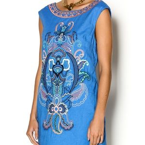 BLUE EMBROIDERED DRESS